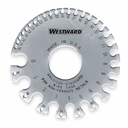 Westward Wire Gage, Non Ferrous, 0-36 2YNJ7