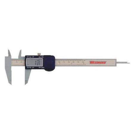 Westward Digital Caliper, Fractional, Poly, 6 In 2YNC6