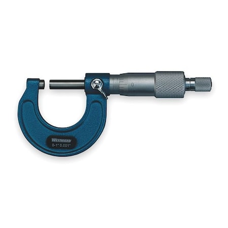 Westward Micrometer, 0 to 1", Ratchet 2YNA1