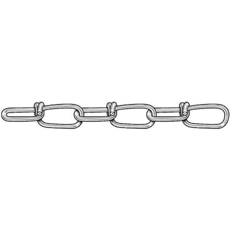 Zoro Select Chain, Dbl, Galv, Sz No 4, 70 Lb Load, 100 Ft