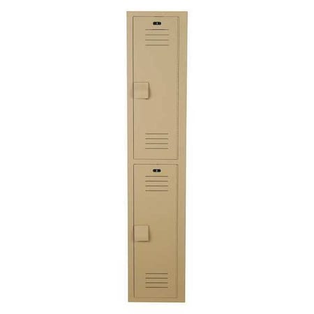 Bradley Wardrobe Locker, 12 in W, 12 in D, 60 in H, (1) Wide, (2) Tier, Beige LK1212602HV-202