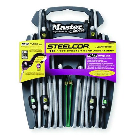 Master Lock Bungee Cord Assortment, Hook, 40 in.L 3041DAT