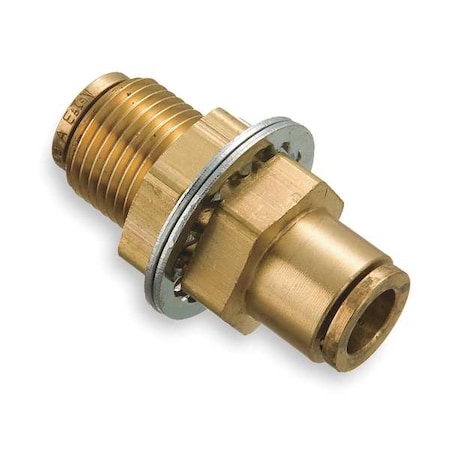 Weatherhead Fitting, Straight, Brass, Push-Fit 1/4 in, NPTF 1/4 in  1874X4X4