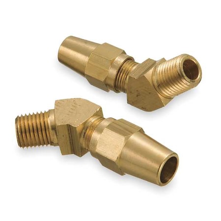 クーパーズ　ヘッドワグ Weatherhead Male Elbow, 45 Deg, 1/4-18, 3/8 In Tube Sz