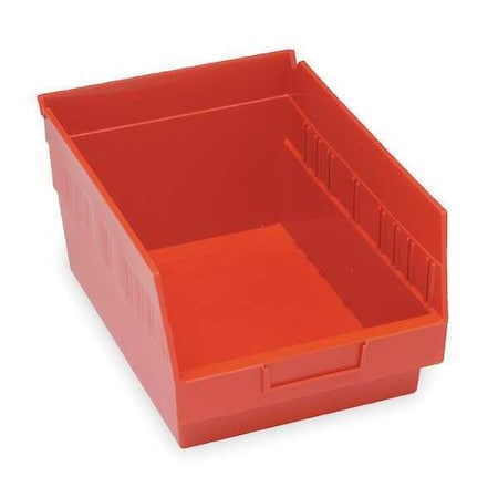 Quantum Storage Systems Shelf Storage Bin, Polypropylene, Red, 6 in H, 8 3/8 in W, 11 5/8 in L QSB207RD