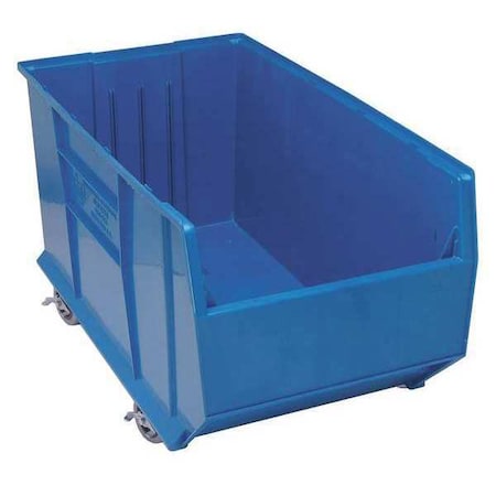 Quantum Storage Systems Mobile Storage Bin, Polypropylene, Blue, 17 1/2 in H, 19 7/8 in W, 35 7/8 in L QUS996MOBBL