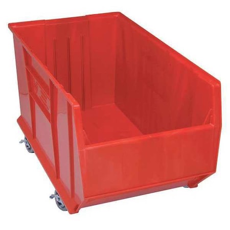 Quantum Storage Systems Mobile Storage Bin, Polypropylene, Red, 17 1/2 in H, 19 7/8 in W, 35 7/8 in L QUS996MOBRD