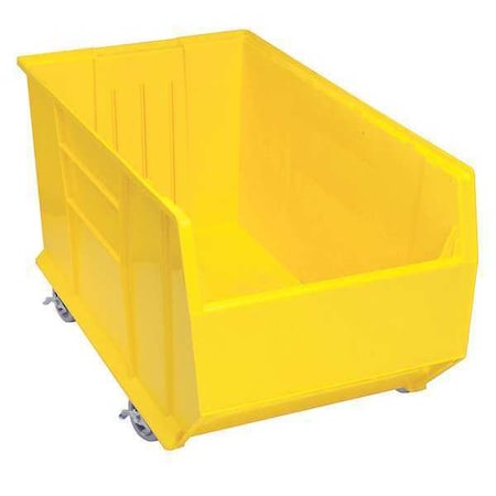 Quantum Storage Systems Mobile Storage Bin, Polypropylene, Yellow, 17 1/2 in H, 19 7/8 in W, 35 7/8 in L QUS996MOBYL