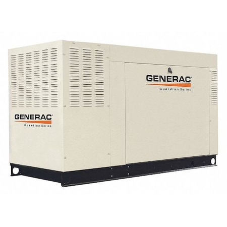 Generac Automatic Standby Generator, Natural Gas, 3 Phase, 60kW, Liquid Cooled QT06024GNSX
