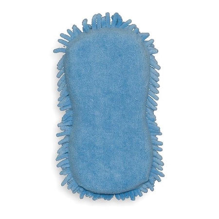 Tough Guy Microfiber And Chenille Sponge 5-1/2" x 10-1/2", Blue 2ZPE4
