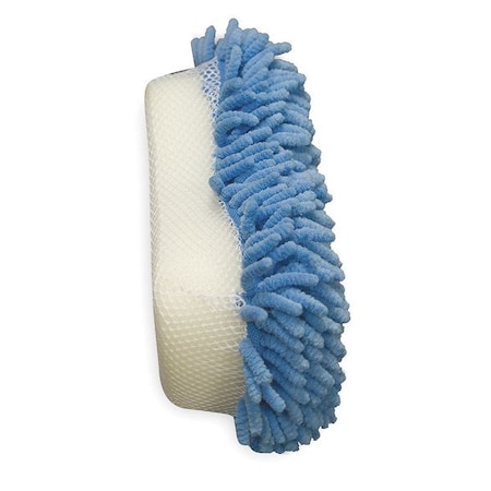Tough Guy Sponge, 9-1/2"L, 5"W, Chenille/Mesh, Blue 2ZPE5