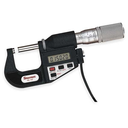 Starrett Electronic Micrometer w/SLC, SPC, 1" 733.1XFL-1 W/SLC