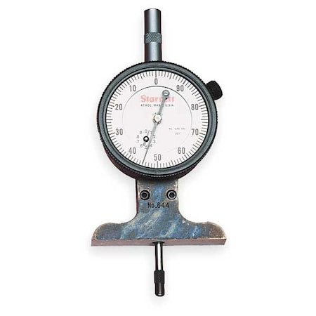 Starrett Dial Depth Gage, 3 In, 2 1/2 In Base 644JZ