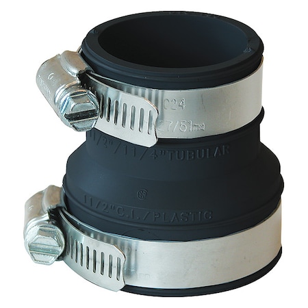Fernco Flex Connector, Pipe Size 1-1/4x1-1/2" DTC-150