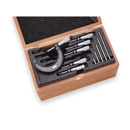 STARRETT Micrometer Set, 0 to 6 In, 0.001 In S436.1CXRLZ