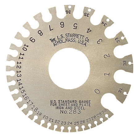 Starrett U.S. Standard Sheet Metal Gage, 0-36 283