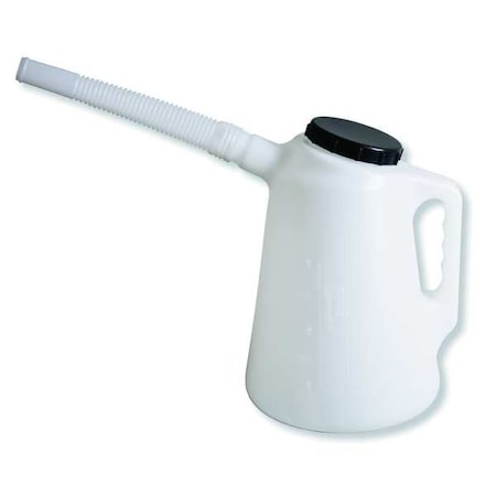 Westward Flexible Spout Measure, 5 Quart/5 Liter Capacity, High Density Polyethylene, 8 in Spout Length 2CAP3