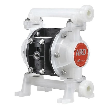 Aro Double Diaphragm Pump, Kynar(R), Air Operated, Santoprene, 10.6 GPM PD03P-ALS-KAA