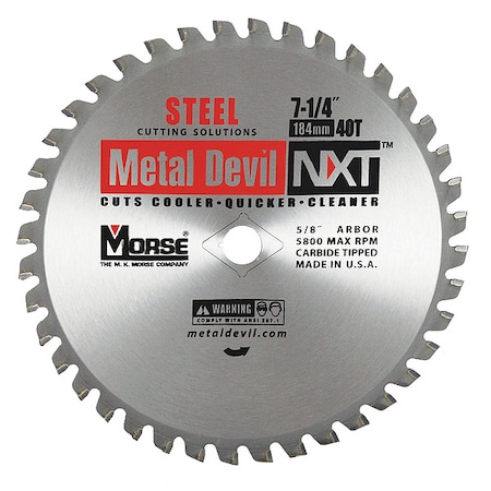 Morse 7-1/4", 40-Teeth Circular Saw Blade, Carbide Tip CSM72540NSC