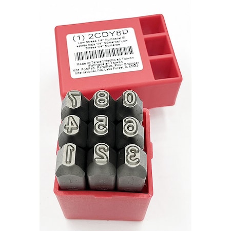 Zoro Select Hand Stamp Kit, Number Set 2CDY8