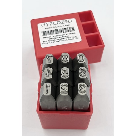 Zoro Select Hand Stamp Kit, Number Set 2CDZ9