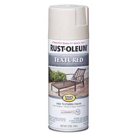Rust-Oleum Textured Spray Paint, White, Textured, Solvent, 12 oz 7225830