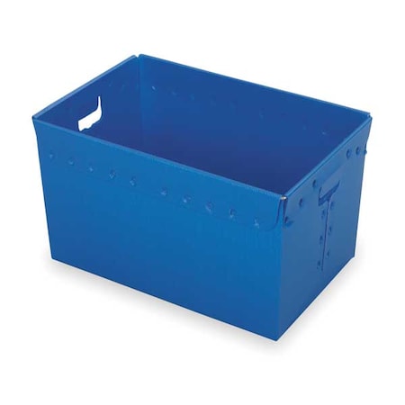Diversi-Plast Nestable Storage Container, 12.9 gal, 23 in L x 15-5/8 in W x 12 in H, Blue, Polyethylene, 3 PK 39816