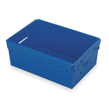 Diversi-Plast Corrugated & Nestable Storage Container, 4.3 gal, 18 in L x 13 in W x 6-1/8 in H, Blue, 5 PK 39808