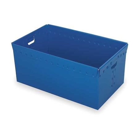 Diversi-Plast Corrugated & Nestable Storage Container, 22.4 gal, 30 in L x 19 in W x 12 in H, Blue, Polyethylene 39825