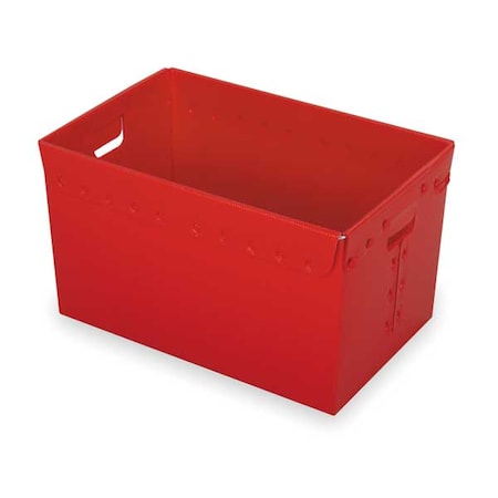 Diversi-Plast Corrugated & Nestable Storage Container, 12.9 gal, 23 in L x 15-5/8 in W x 12 in H, Red, 3 PK 39818