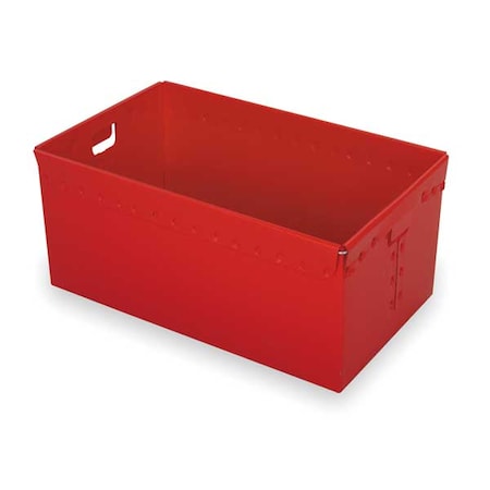 Diversi-Plast Nestable Storage Container, 22.4 gal, 30 in L x 19 in W x 12 in H, Red, Polyethylene, 3 PK 39828