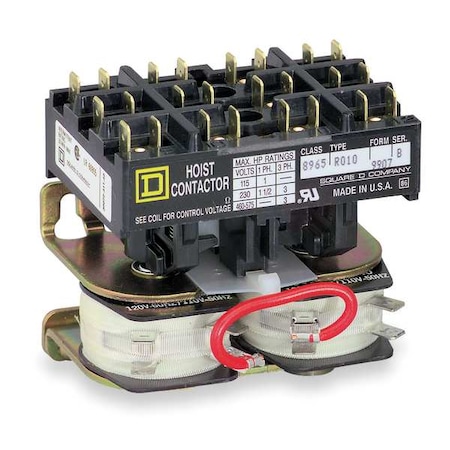 SQUARE D 120VAC Reversing Hoist Contactor 3P 8965RO10V02