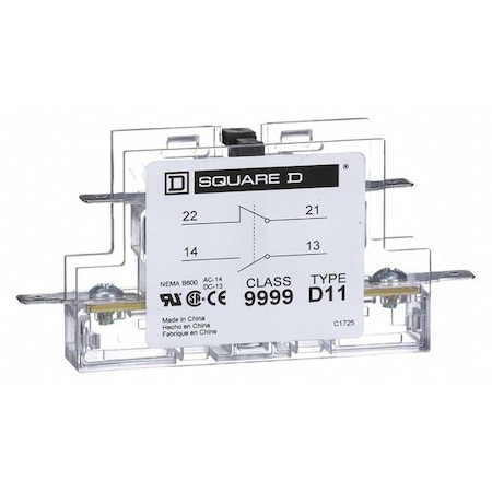 Square D Auxiliary Contact, 1NO, 1NC 9999D11