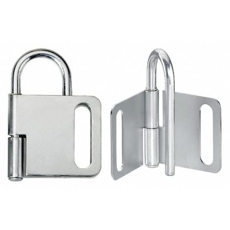 Zoro Select Lockout Hasp, Silver, Steel, 4 Max. No. of Padlocks, 9/32 in Max. Shackle Dia., 1 in Jaw Clearance 7603