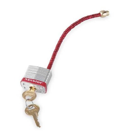 Master Lock Circuit Breaker Switch Padlock, Keyed Different, Steel, Red, 1 1/8 in Body Width 7C5RED