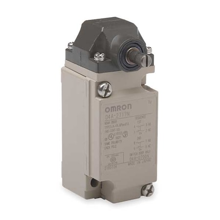 Omron Heavy Duty Limit Switch, No Lever, Rotary, DPDT, 5A at 600V AC, Actuator Location: Side D4A2717N
