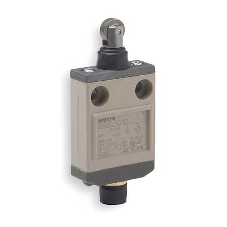 Omron Limit Switch, Plunger, Roller, SPDT, 1A at 120V AC, Actuator Location: Top D4CC1032