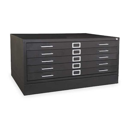 Zoro Select Cabinet Flat File 5 Drawer Black 2clc2 Zoro Com