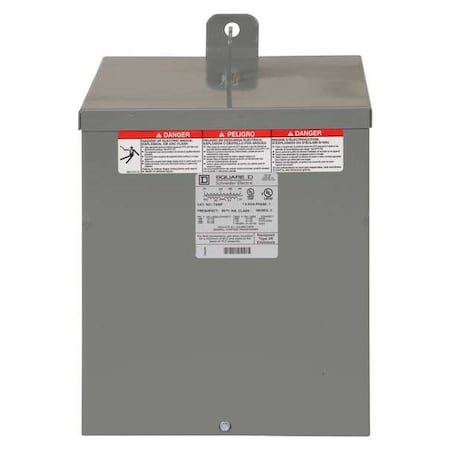 Square D General Purpose Transformer, 7.5 kVA, NEMA 3R, 120/240V AC, 480V AC 7S40F