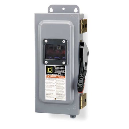 Square D Nonfusible Safety Switch, Heavy Duty, 600V AC/DC, 3PST, 30 A, NEMA 12K, 3R HU361AWKVW