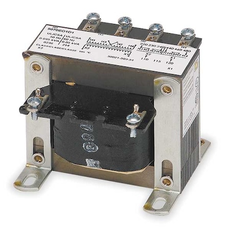 Square D Control Transformer, 50 VA, Not Rated, 120V AC, 240/480V AC 9070EO1D1