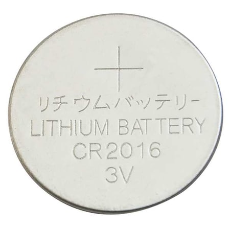 ZORO SELECT Coin Cell, 2016, Lithium, 3V 2CUR7