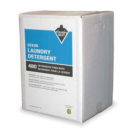 Tough Guy Laundry Detergent, High Efficiency (HE), Powder, Box, 100 lb, 480 Loads, Lightly Scented 2CXX6