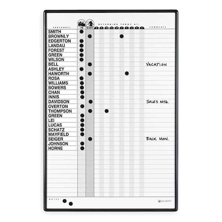 Quartet In/Out Board, Porcelain, 36 in, 24 in, Aluminum Frame, White/Gray, Gloss 783G