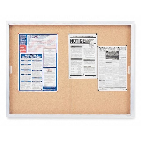 Quartet Enclosed Cork Bulletin Board 48" x 72" D2405