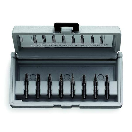 Widia Carbide Bur Set, 8 PC M40593