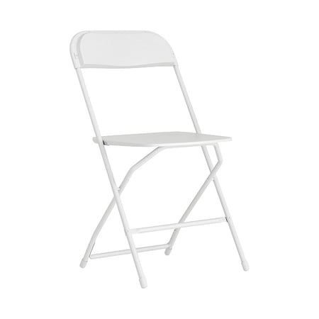 Flash Furniture Hercules Series Plastic Folding Chair White - 2 LB Weight Capacity Comfortable Event Chair-Lightweight Folding Chair, PK2 2-LE-L-3-WHITE-GG