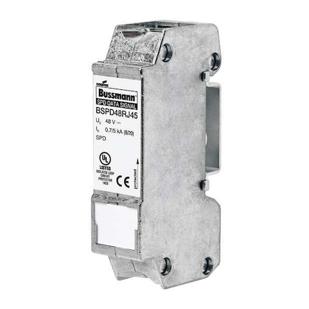 EATON BUSSMANN Surge Protection Device, 1 Phase, 48V DC, 1 Poles, 2 Wires BSPD48RJ45