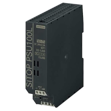 Siemens DC Power Supply, 120/230V AC, 24V DC, 60 W, 2.5 A, DIN Rail 6EP13321LB00