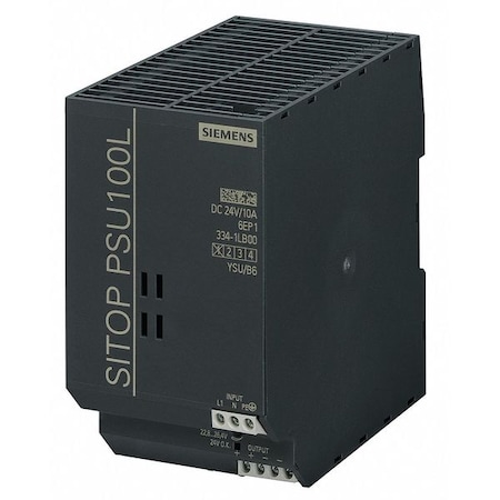 Siemens DC Power Supply, 132/264V AC; 93/187V AC, 24V DC, 240 W, 10 A, DIN Rail 6EP13341LB00